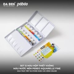 Màu Nước Cao Cấp Pebeo 12 Màu - Hộp Thiếc Pocket