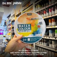 Màu Nước Cao Cấp Pebeo 12~24 Màu - Hộp Thiếc Tròn