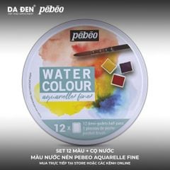 Màu Nước Cao Cấp Pebeo 12~24 Màu - Hộp Thiếc Tròn