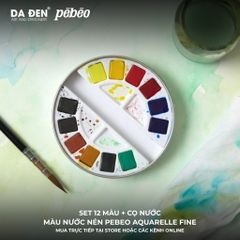Màu Nước Cao Cấp Pebeo 12~24 Màu - Hộp Thiếc Tròn