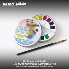 Màu Nước Cao Cấp Pebeo 12~24 Màu - Hộp Thiếc Tròn