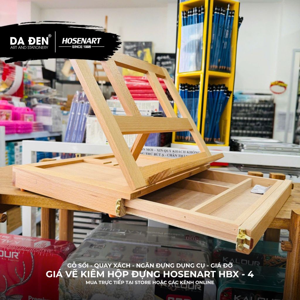 Hộp Đựng Dụng Cụ Vẽ Kiêm Giá Vẽ HosenArt HBX-4
