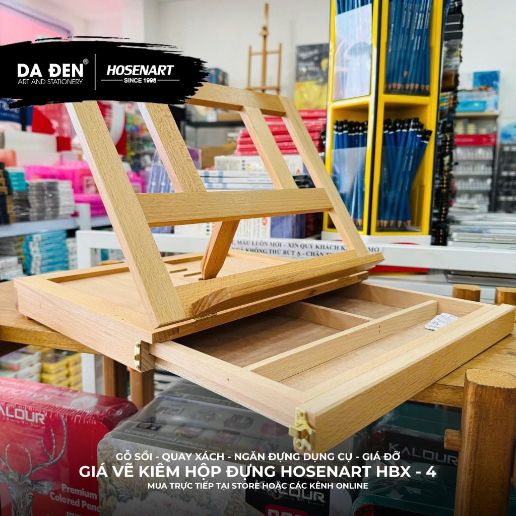 Hộp Đựng Dụng Cụ Vẽ Kiêm Giá Vẽ HosenArt HBX-4