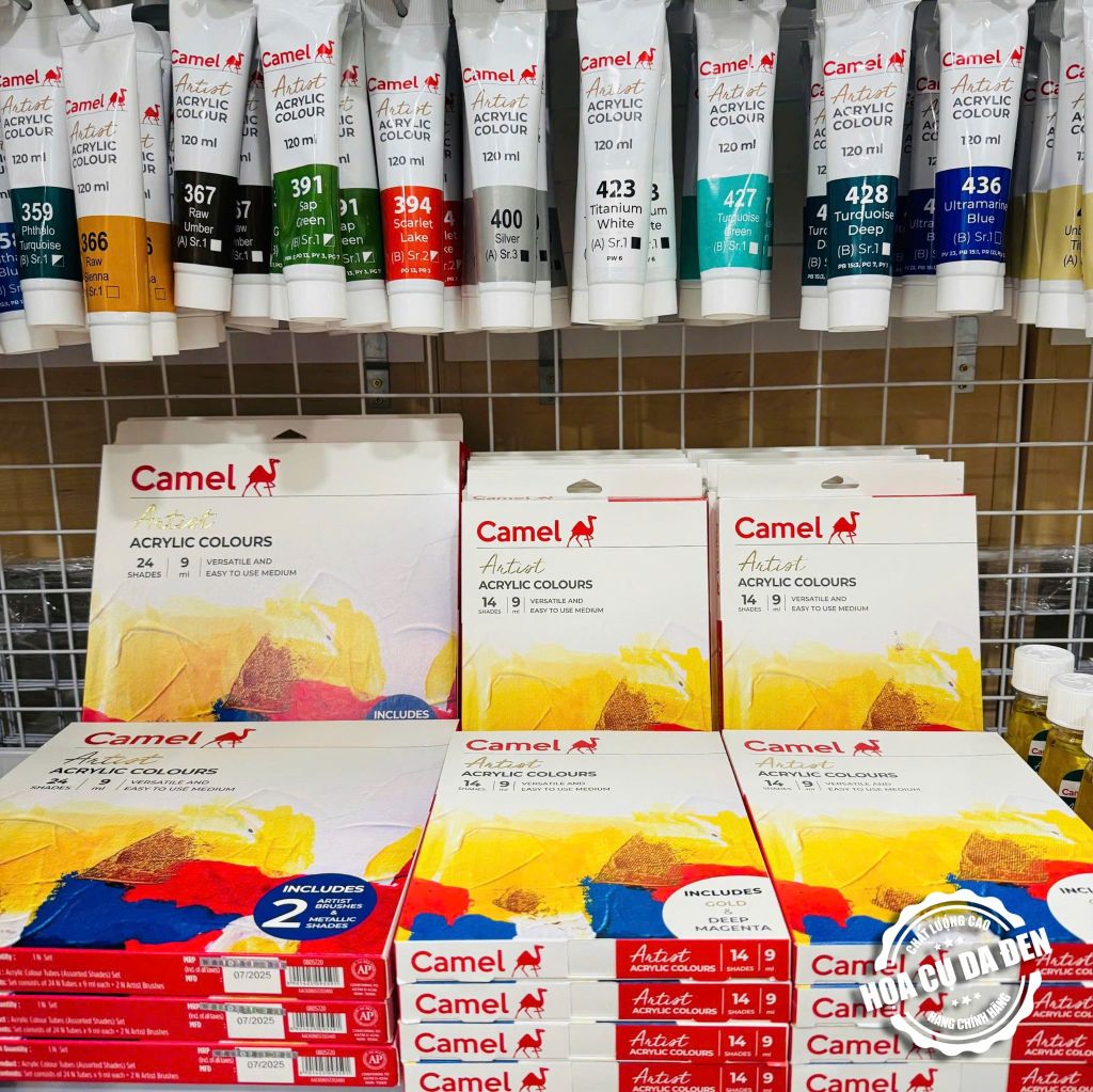 [DA ĐEN] Set 14/24 Màu vẽ Acrylic Camel Artist 9ml của Kokuyo Camlin