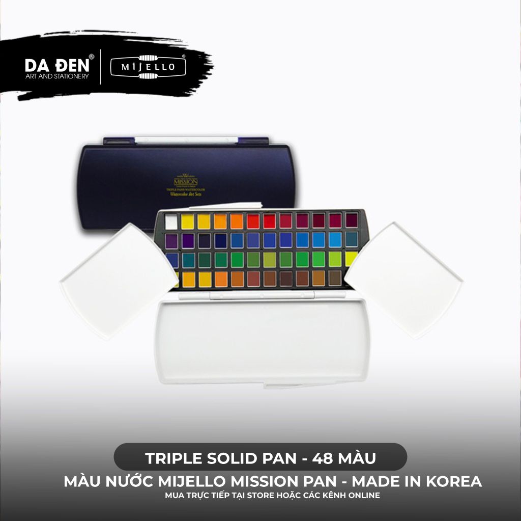 [DA ĐEN] Màu Nước Nén Mijello Mission Pan Watercolor - Dòng Gold Class và Triple Solid