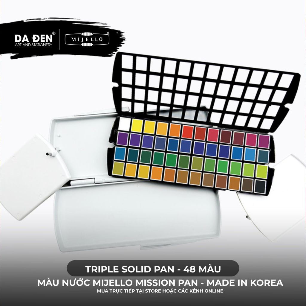 [DA ĐEN] Màu Nước Nén Mijello Mission Pan Watercolor - Dòng Gold Class và Triple Solid
