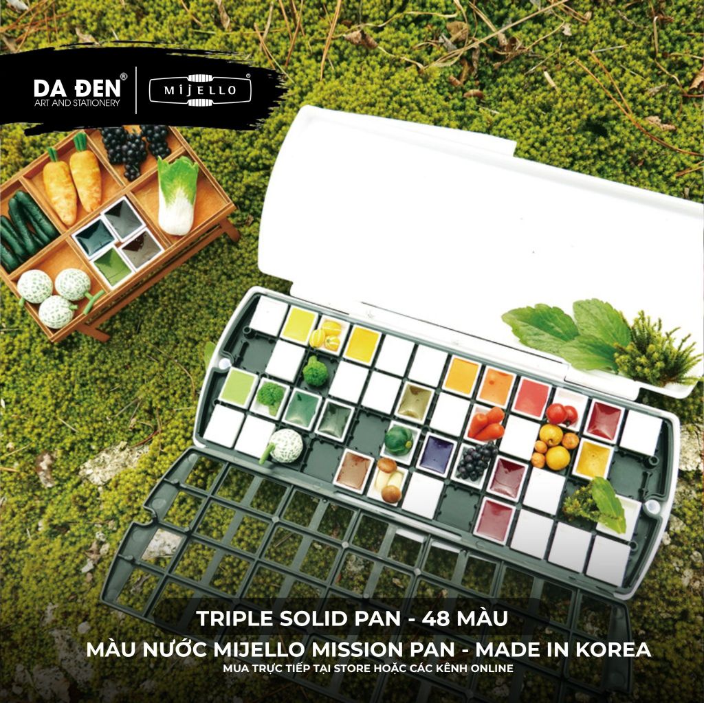 [DA ĐEN] Màu Nước Nén Mijello Mission Pan Watercolor - Dòng Gold Class và Triple Solid