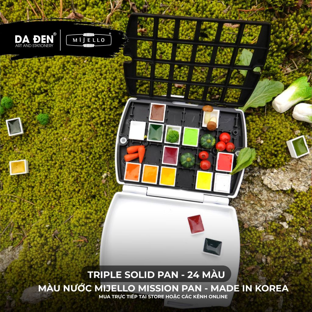 [DA ĐEN] Màu Nước Nén Mijello Mission Pan Watercolor - Dòng Gold Class và Triple Solid