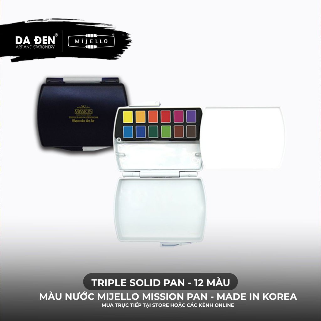 [DA ĐEN] Màu Nước Nén Mijello Mission Pan Watercolor - Dòng Gold Class và Triple Solid