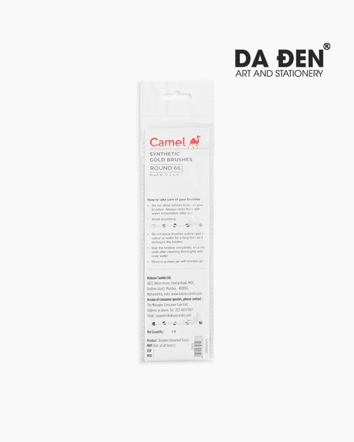 Cọ Vẽ Camel Synthetic Gold Brushes - Set 4 Cọ Tròn