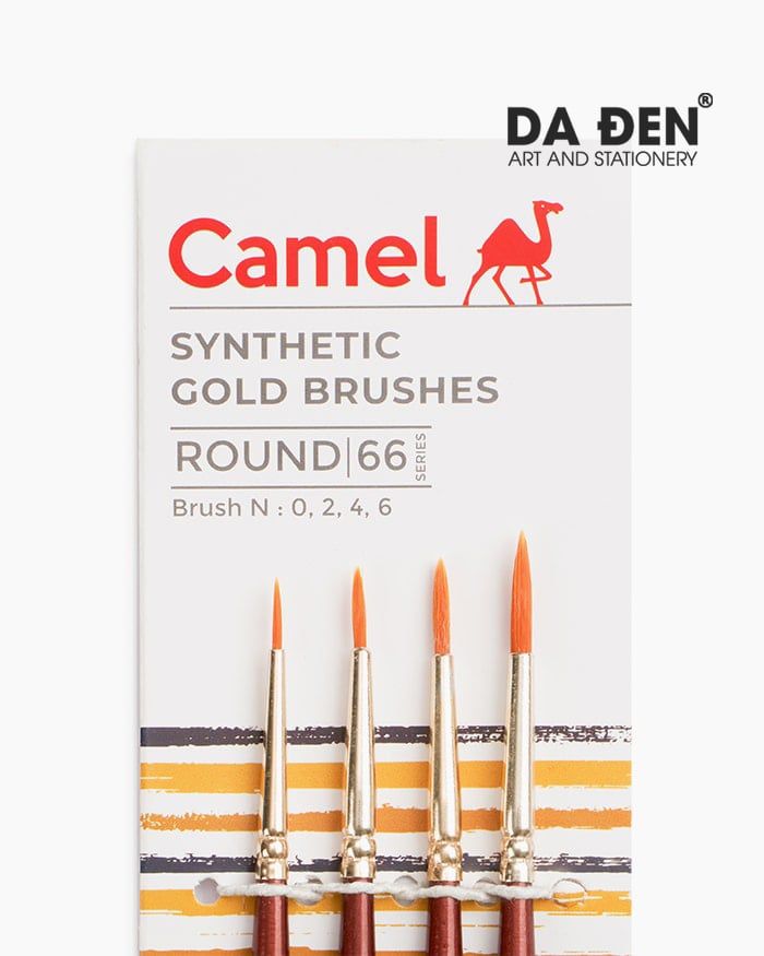 Cọ Vẽ Camel Synthetic Gold Brushes - Set 4 Cọ Tròn