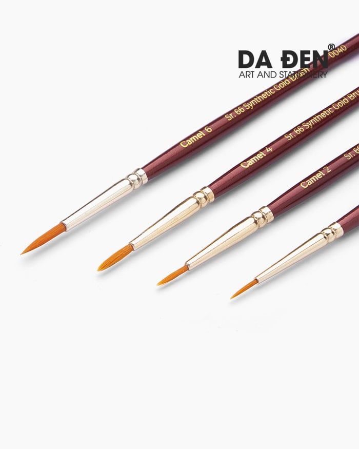 Cọ Vẽ Camel Synthetic Gold Brushes - Set 4 Cọ Tròn