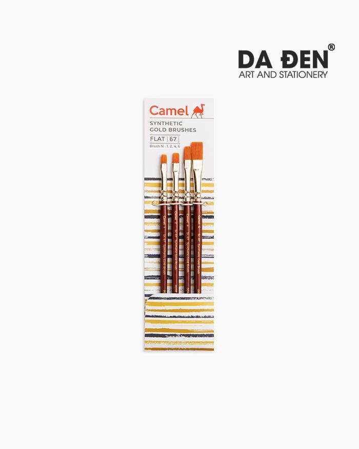 Cọ Vẽ Camel Synthetic Gold Brushes - Set 4 Cọ Vuông