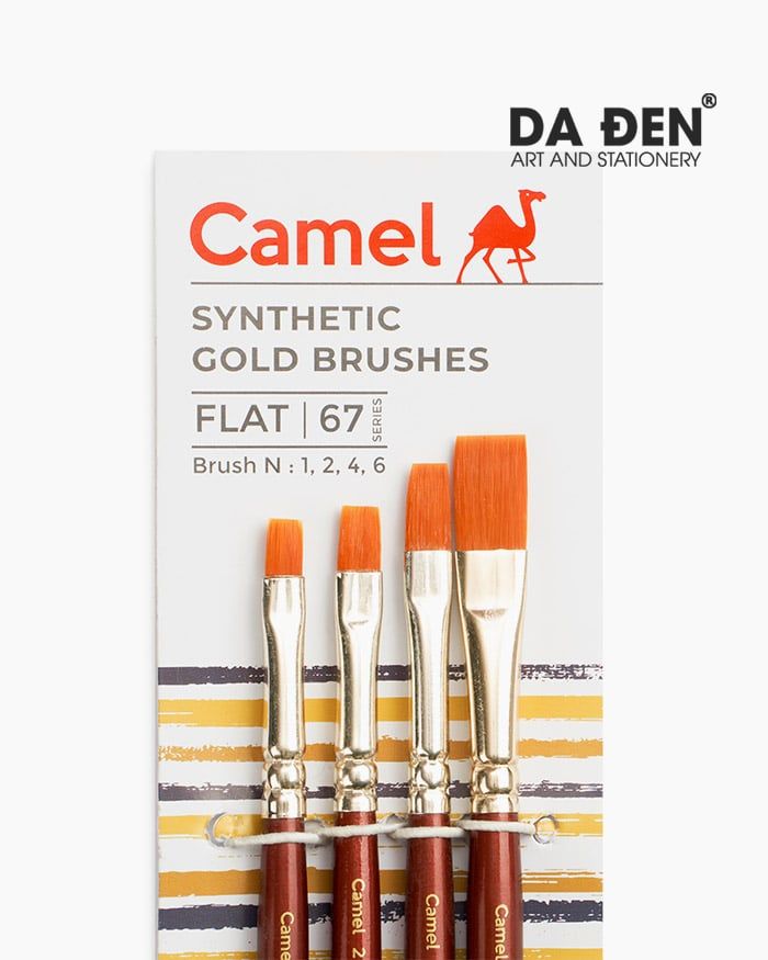 Cọ Vẽ Camel Synthetic Gold Brushes - Set 4 Cọ Vuông