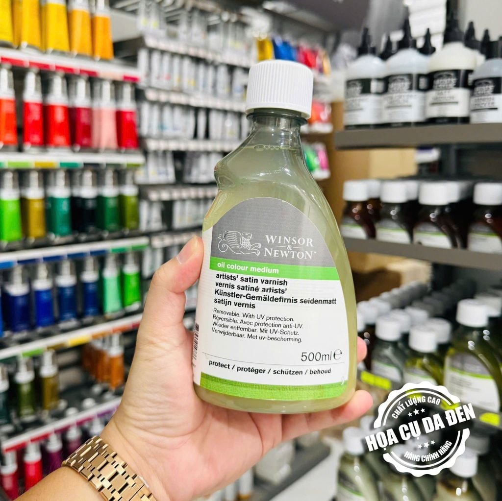Bảo Vệ Tranh Sơn Dầu Véc Ni Phủ Bóng Nhẹ - Artists' Satin Varnish Winsor & Newton 75ml 250ml 500ml