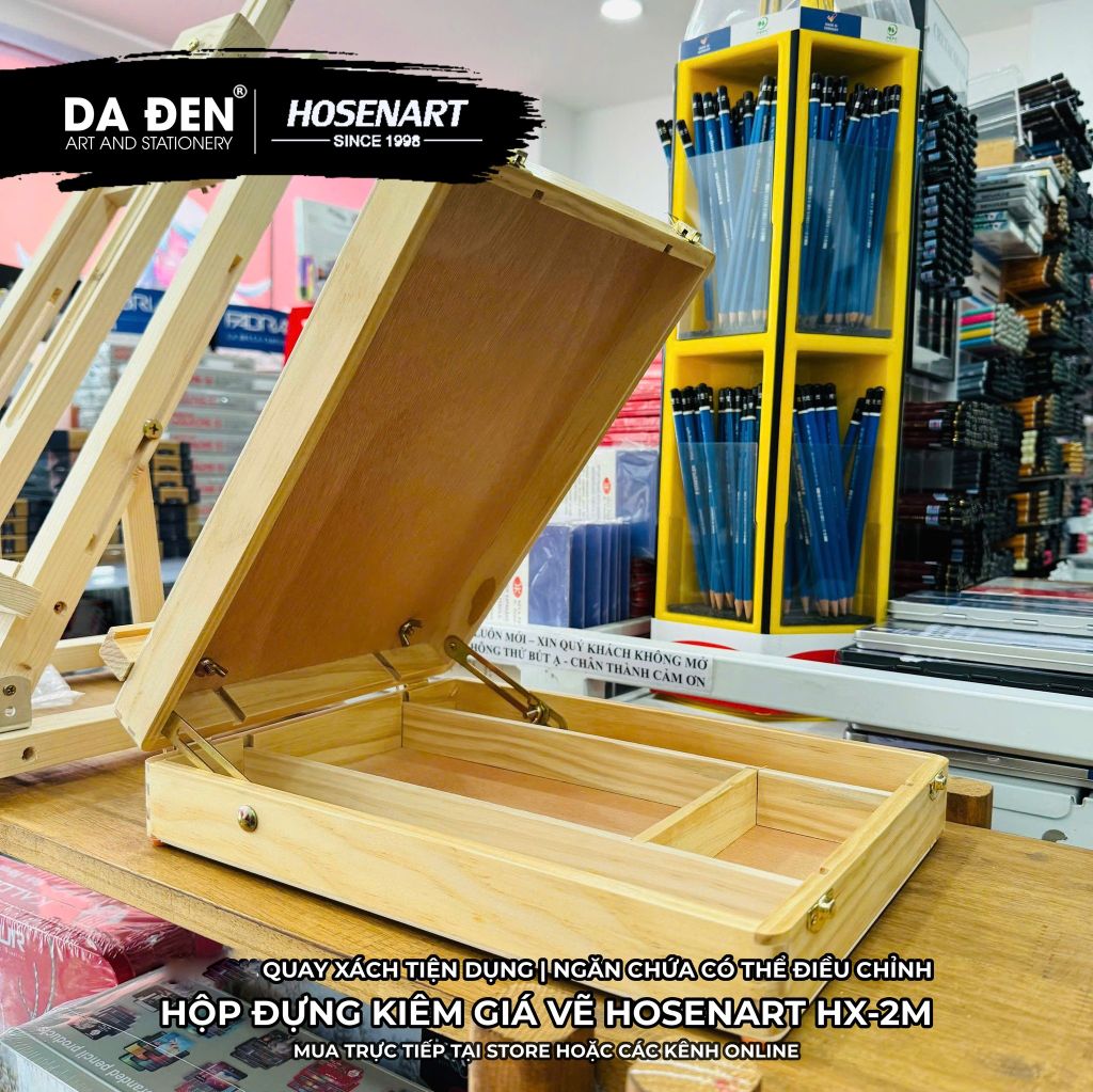 Hộp Đựng Dụng Cụ Vẽ Kiêm Giá Vẽ HosenArt HX-2MS