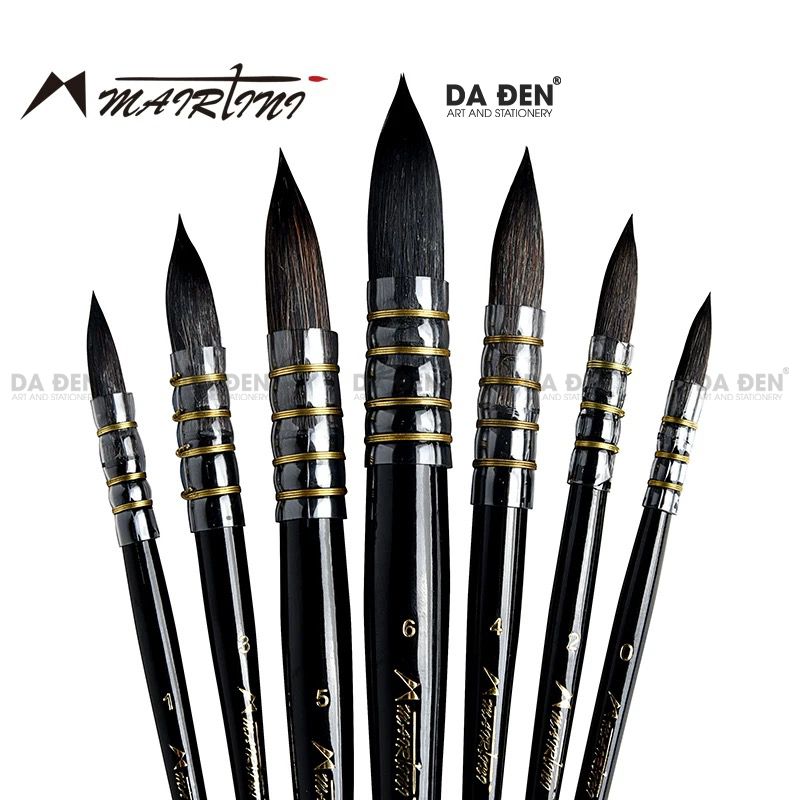 Cọ Mop Mairtini Cao Cấp Dòng 612 (Thân Đen) - Mix Lông Sóc