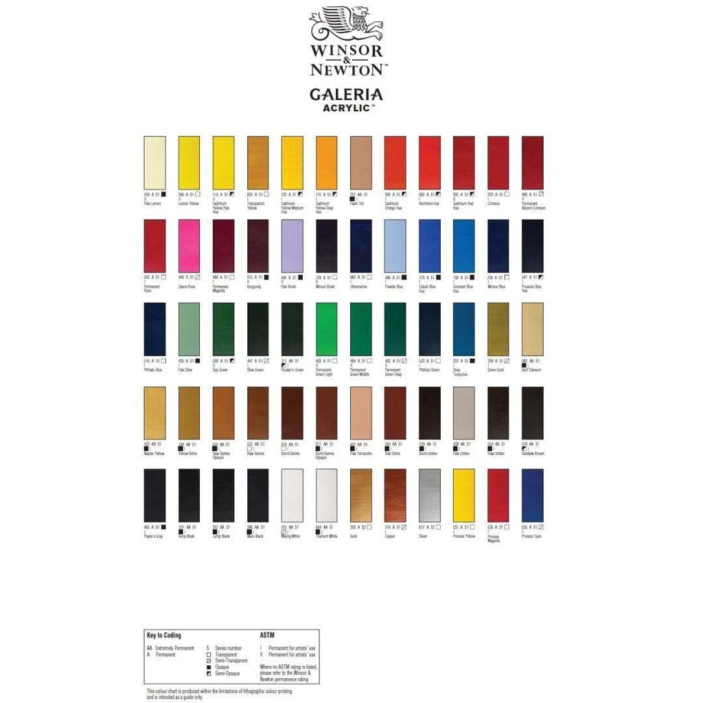 [DA ĐEN] Màu Acrylic Tuýp 120ml Hạng Họa Sĩ Galeria của hãng Winsor & Newton