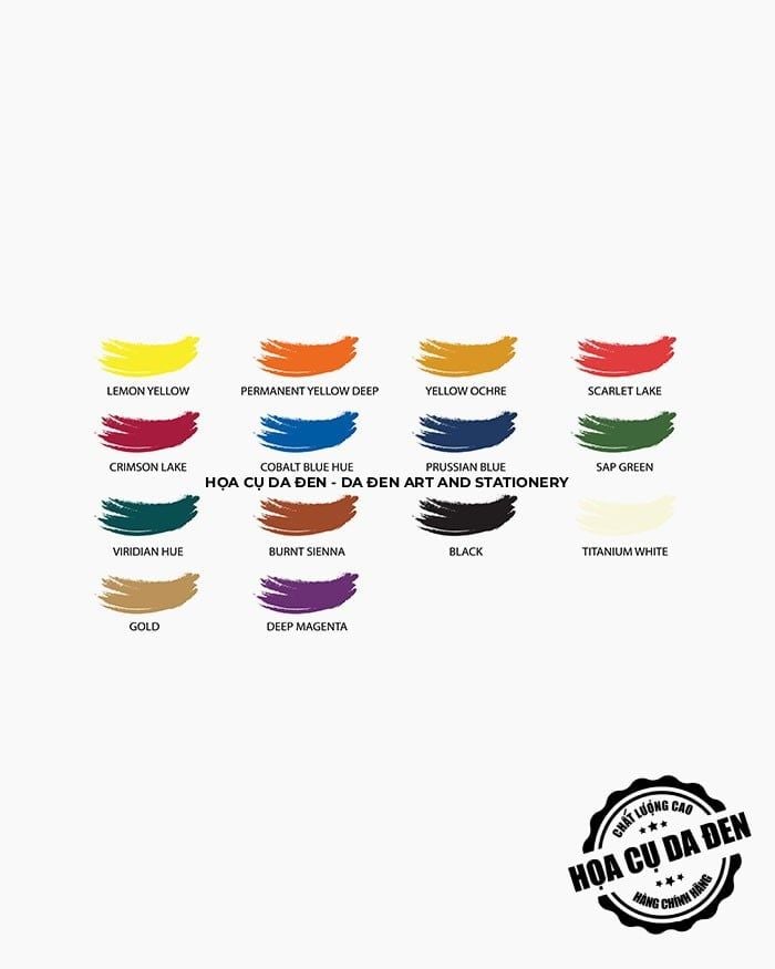 [DA ĐEN] Set 14/24 Màu vẽ Acrylic Camel Artist 9ml của Kokuyo Camlin