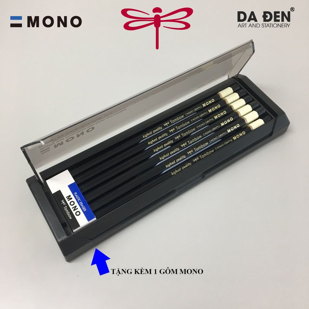 Set 12 Bút Chì Phác Thảo Cao Cấp Tombow Mono (4H-6B) Tặng Kèm Gôm