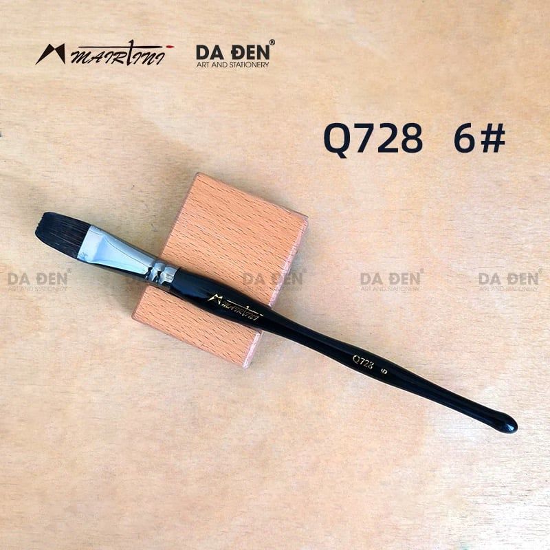 Cọ Vuông Mairtini Cao Cấp Dòng 728 (Thân Đen) - Mix Lông Sóc