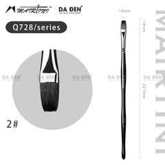 Cọ Vuông Mairtini Cao Cấp Dòng 728 (Thân Đen) - Mix Lông Sóc