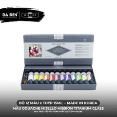 [DA ĐEN] Bộ Màu Gouache Mijello Mission Titanium Class Cao Cấp - Bộ 12/34 x 15ml