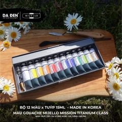 [DA ĐEN] Bộ Màu Gouache Mijello Mission Titanium Class Cao Cấp - Bộ 12/34 x 15ml