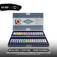 [DA ĐEN] Bộ Màu Gouache Mijello Mission Titanium Class Cao Cấp - Bộ 12/34 x 15ml