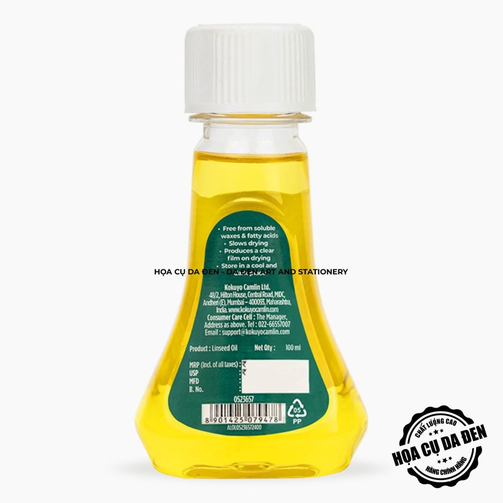 [DA ĐEN] Dầu Lanh Pha Loãng Sơn Dầu Artist Purified Linseed Oil của thương hiệu Camel - Kokuyo Camlin