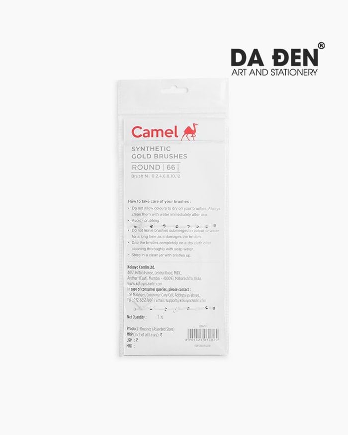 Cọ Vẽ Camel Synthetic Gold Brushes - Set 7 Cọ Tròn