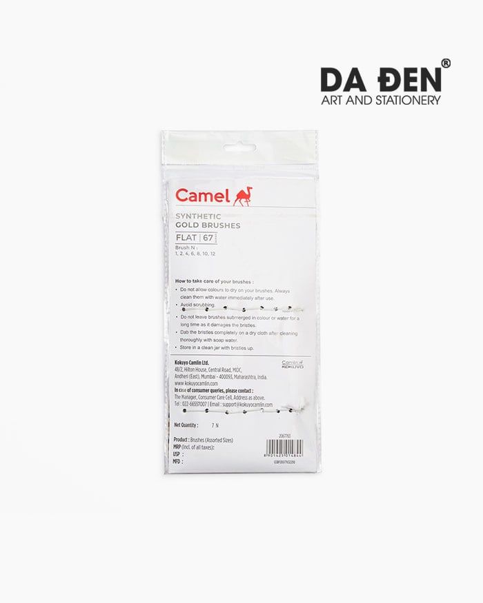 Cọ Vẽ Camel Synthetic Gold Brushes - Set 7 Cọ Vuông