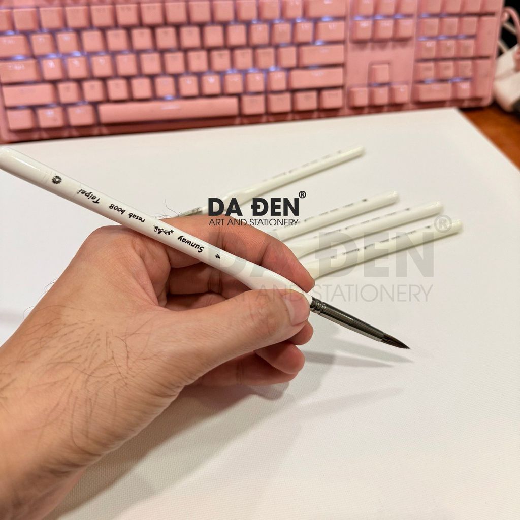 Cọ Vẽ Sunway Thân Trắng Lông Sóc (B008)