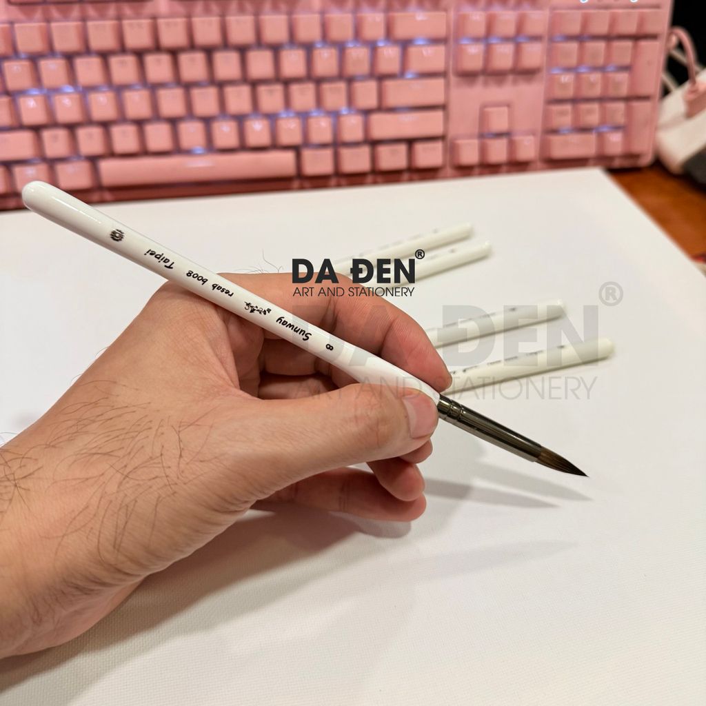 Cọ Vẽ Sunway Thân Trắng Lông Sóc (B008)