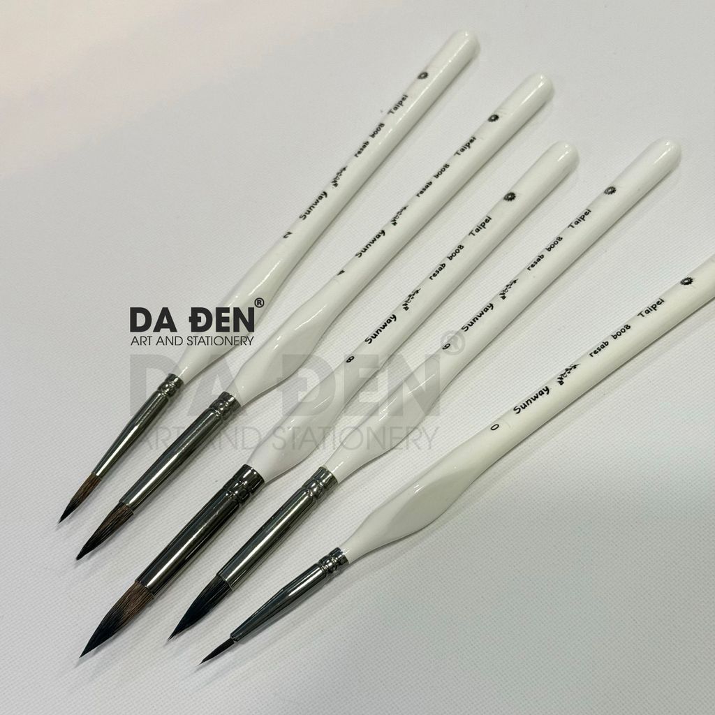 Cọ Vẽ Sunway Thân Trắng Lông Sóc (B008)