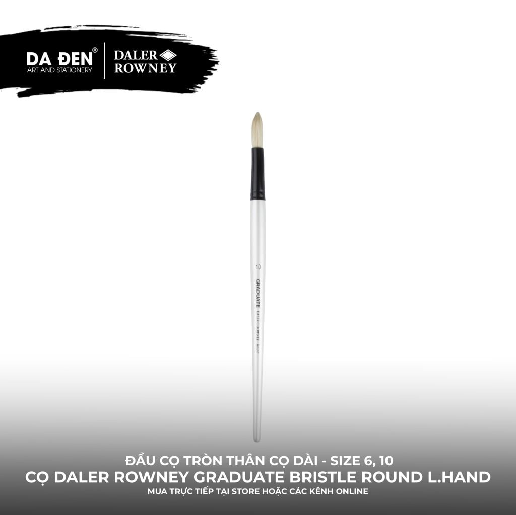 [DA ĐEN] Cọ Tròn Thân Dài Daler Rowney Graduate Long Handle Bristle Round Brush