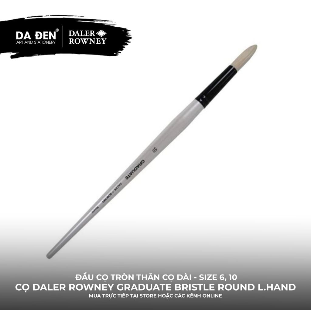 [DA ĐEN] Cọ Tròn Thân Dài Daler Rowney Graduate Long Handle Bristle Round Brush
