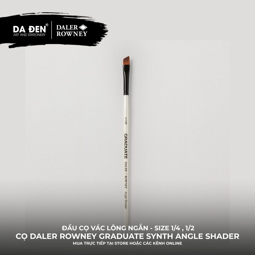 ĐEN] Cọ Vác Xéo Lông Ngắn Daler Rowney Graduate Synthetic Angle Shader Brush