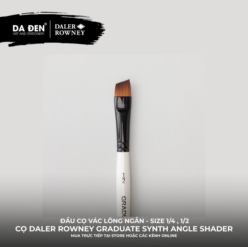 ĐEN] Cọ Vác Xéo Lông Ngắn Daler Rowney Graduate Synthetic Angle Shader Brush