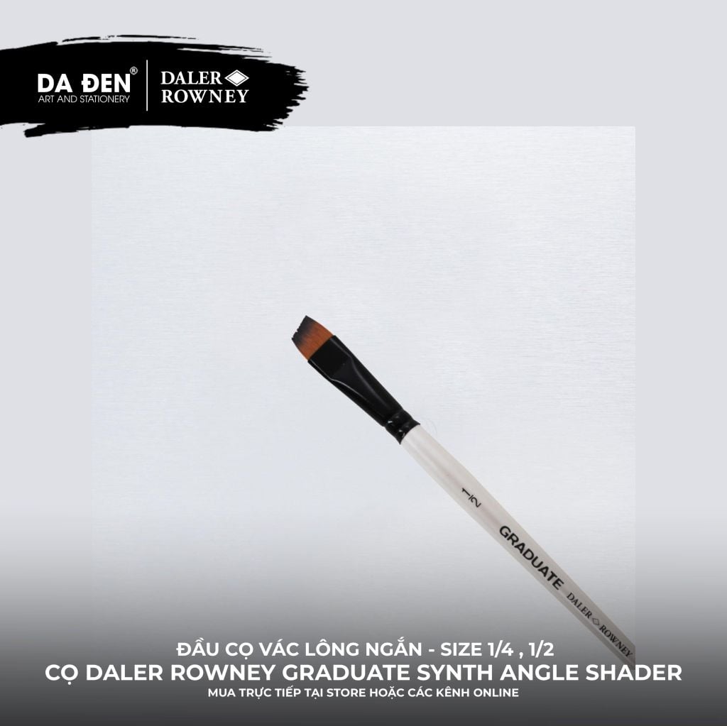 ĐEN] Cọ Vác Xéo Lông Ngắn Daler Rowney Graduate Synthetic Angle Shader Brush
