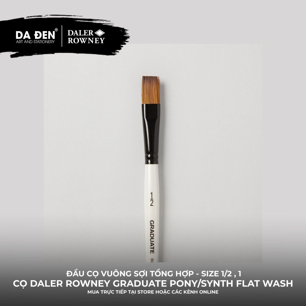 [DA ĐEN] Cọ Vuông Lông Dài Daler Rowney Graduate Pony Synthetic Flat Wash Brush