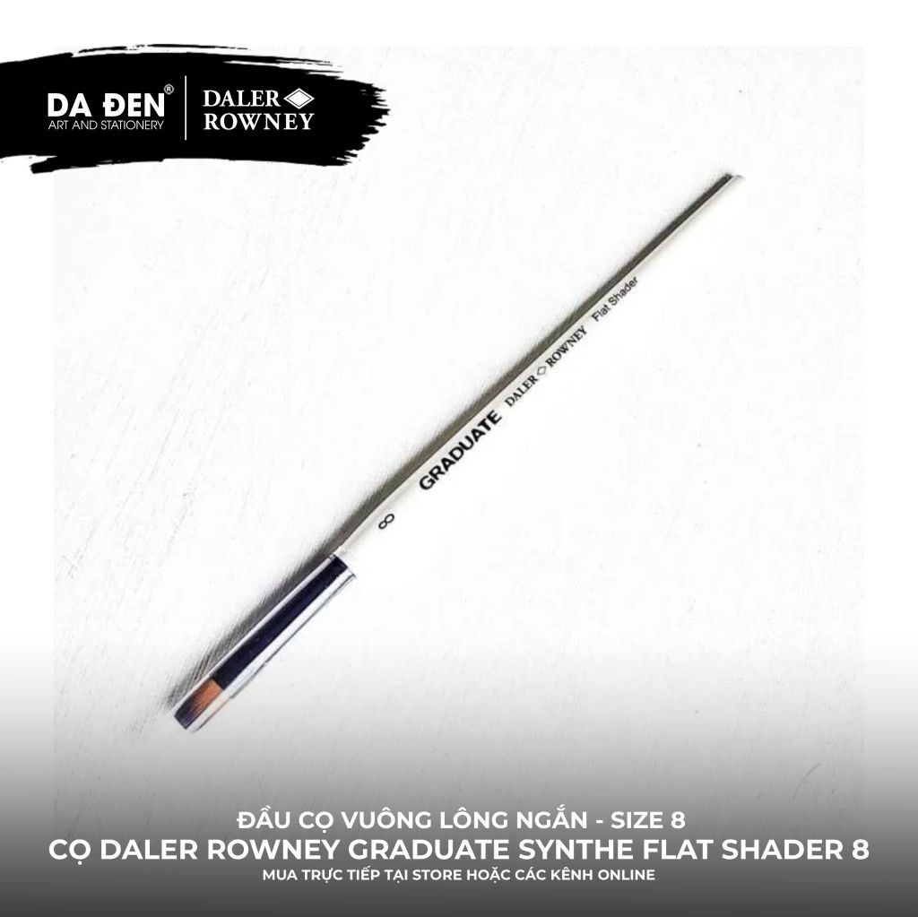 [DA ĐEN] Cọ Vuông Lông Ngắn Daler Rowney Graduate Synthetic Flat Shader Brush Size 8