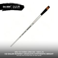 [DA ĐEN] Cọ Vuông Lông Dài Daler Rowney Graduate Long Handle Synthetic Bright Brush