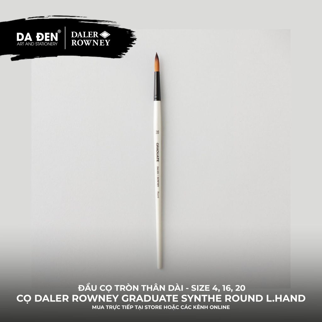 [DA ĐEN] Cọ Tròn Thân Dài Daler Rowney Graduate Long Handle Synthetic Round Brush