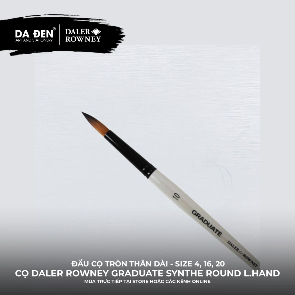 [DA ĐEN] Cọ Tròn Thân Dài Daler Rowney Graduate Long Handle Synthetic Round Brush