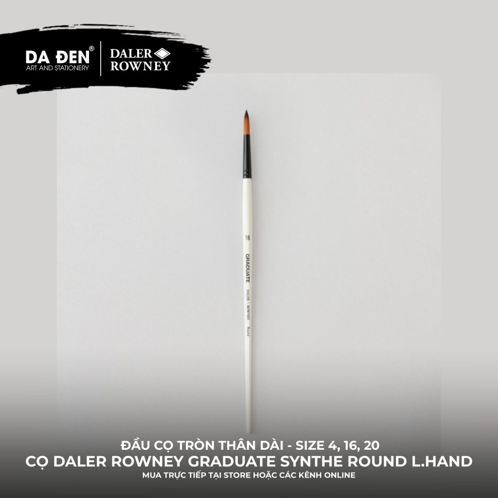 [DA ĐEN] Cọ Tròn Thân Dài Daler Rowney Graduate Long Handle Synthetic Round Brush