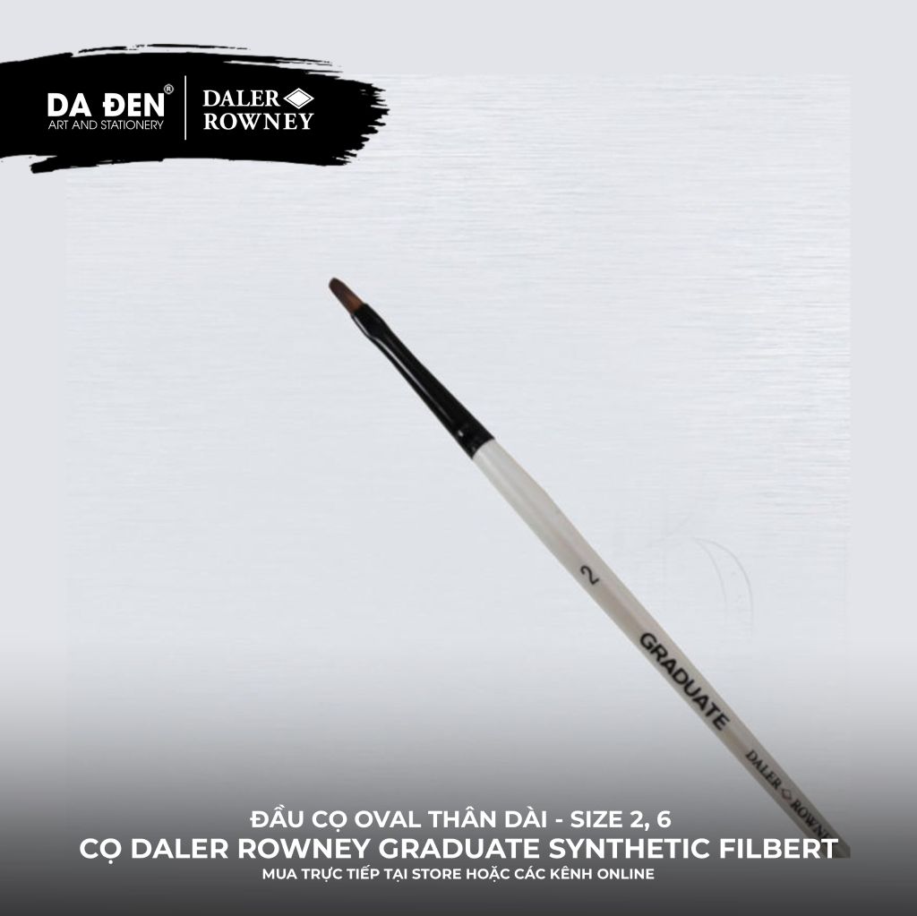 [DA ĐEN] Cọ Oval Thân Dài Daler Rowney Graduate Synthetic Filbert Brush