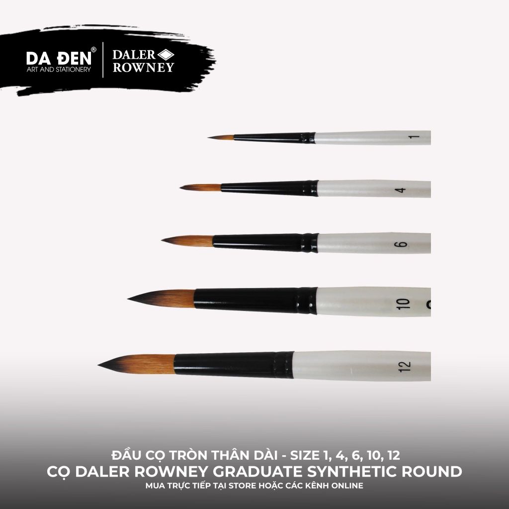 [DA ĐEN] Cọ Tròn Daler Rowney Graduate Synthetic Round Brush