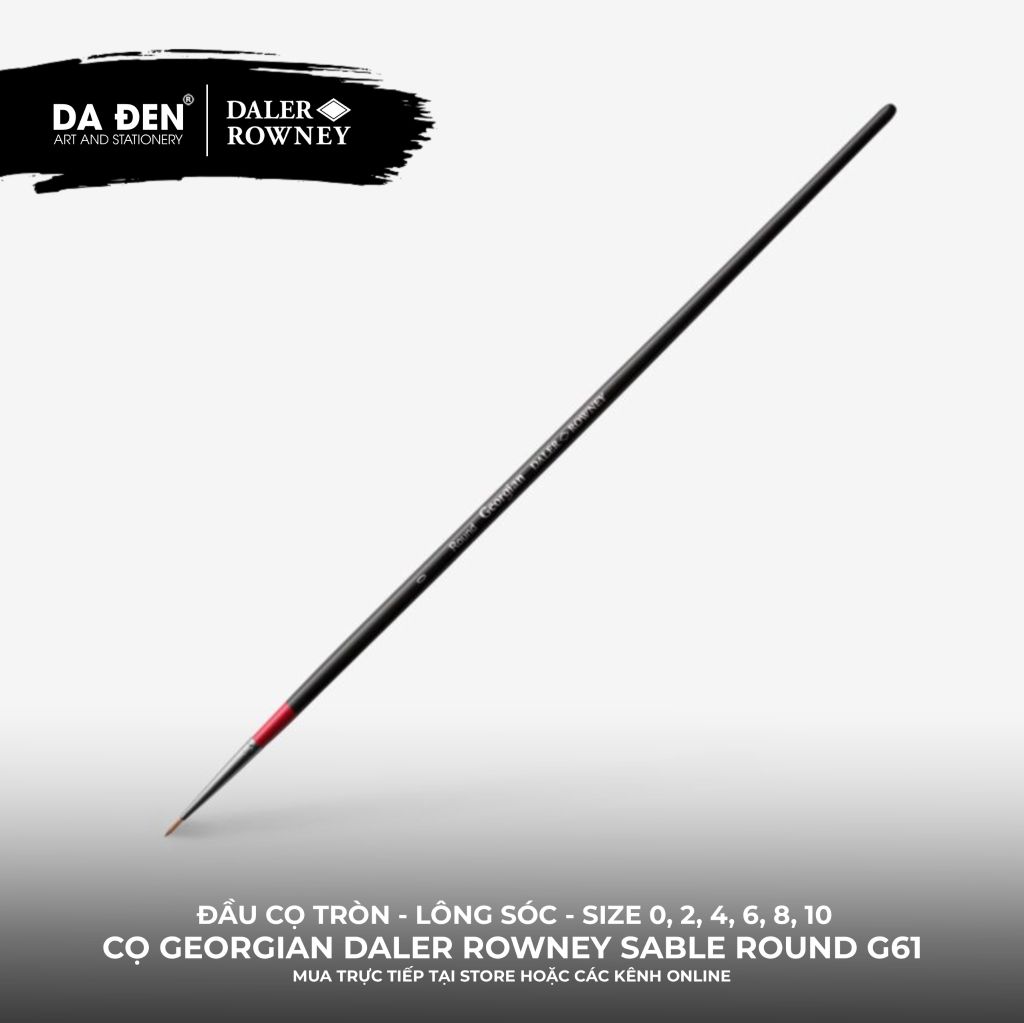 [DA ĐEN] Cọ Sơn Dầu Lông Chồn Đầu Tròn Daler Rowney Georgian Sable Round G61 Cao Cấp