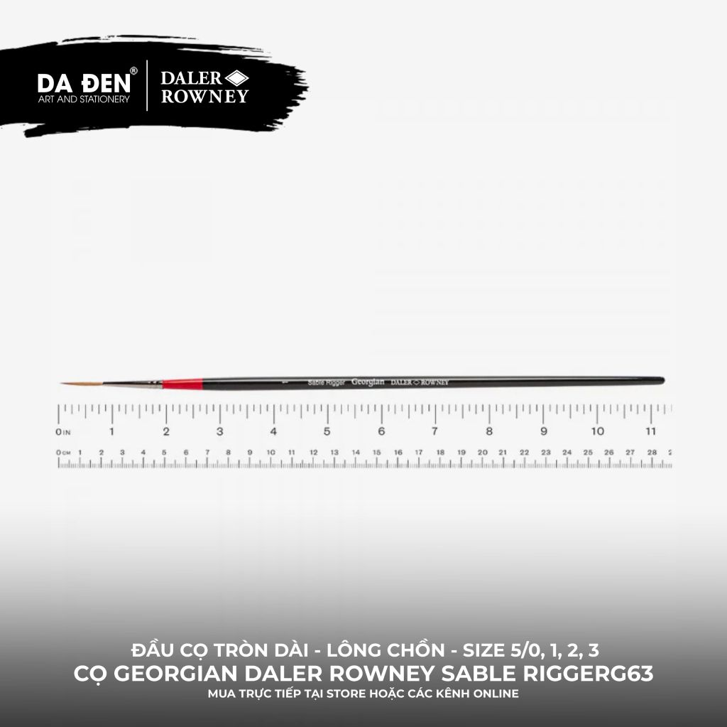 [DA ĐEN] Cọ Sơn Dầu Lông Chồn Daler Rowney Georgian Sable Rigger G63 Cao Cấp